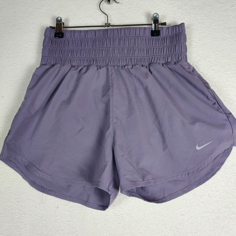 Nike Dri Fit Running Shorts Womens Medium Purple Lined Athletic Active